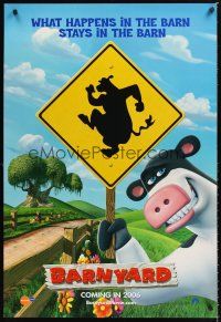 3y064 BARNYARD teaser 1sh '06 Kevin James & Courteney Cox, Nickelodeon farm animals!