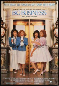 3y091 BIG BUSINESS 1sh '88 great image of identical twins Bette Midler & Lily Tomlin!
