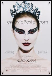 3y099 BLACK SWAN advance DS 1sh '10 Natalie Portman, wild image of wing-eyed dancer!