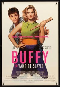 3y116 BUFFY THE VAMPIRE SLAYER DS 1sh '92 great image of Kristy Swanson & Luke Perry!