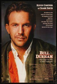 3y119 BULL DURHAM style B 1sh '88 great different image of baseball player Kevin Costner!