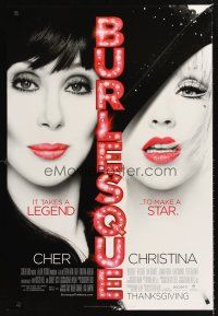 3y120 BURLESQUE advance DS 1sh '10 Eric Dane, great image of Cher & sexy Christina Aguilera!