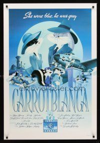 3y129 CARROTBLANCA TV 1sh '95 cool art from Bugs Bunny Casablanca parody!