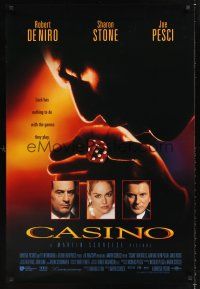 3y134 CASINO int'l DS 1sh '95 Martin Scorsese, Robert De Niro & Stone, Joe Pesci rolls snake-eyes!