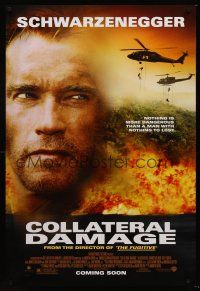 3y176 COLLATERAL DAMAGE advance 1sh '02 angry looking Arnold Schwarzenegger out for revenge!