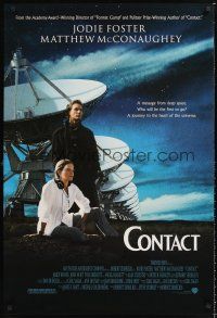3y182 CONTACT 1sh '97 Zemeckis, Jodie Foster & Matthew McConaughey get a message from deep space!