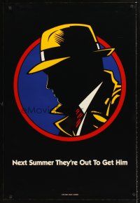 3y257 DICK TRACY Next Summer style teaser DS 1sh '90 cool artwork of detective Warren Beatty!