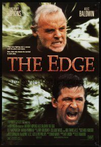 3y279 EDGE style A DS 1sh '97 great action image of Anthony Hopkins & Alec Baldwin!