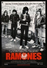 3y289 END OF THE CENTURY: THE STORY OF THE RAMONES 1sh '03 great image of THE legendary band!