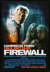 3y323 FIREWALL advance DS 1sh '06 Richard Loncraine directed, Harrison Ford, sexy Virginia Madsen