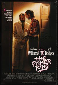 3y326 FISHER KING int'l 1sh '91 Jeff Bridges & Robin Williams searching for sanity!