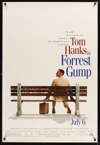 3y343 FORREST GUMP advance DS 1sh '94 Tom Hanks sits on bench, Robert Zemeckis classic!