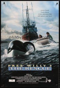 3y353 FREE WILLY 3 1sh '97 Sam Pillsbury directed killer whale sequel, Jason James Richter!
