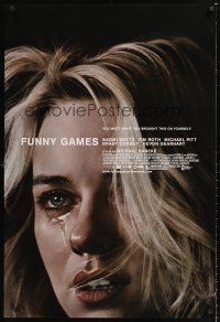 3y374 FUNNY GAMES 1sh '07 Michael Haneke directed, creepy image of crying Naomi Watts!