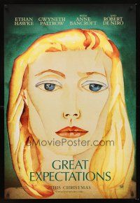 3y405 GREAT EXPECTATIONS style A teaser DS 1sh '98 close-up artwork of Gwyneth Paltrow!