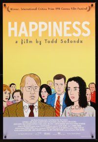 3y422 HAPPINESS 1sh '98 Todd Solondz black comedy, art of Philip Seymour Hoffman!