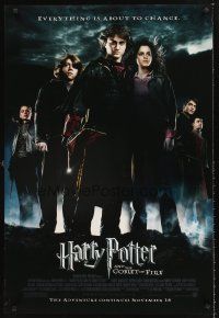 3y430 HARRY POTTER & THE GOBLET OF FIRE advance DS 1sh '05 Daniel Radcliffe, Emma Watson, Grint!