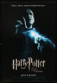 3y435 HARRY POTTER & THE ORDER OF THE PHOENIX teaser DS 1sh '07 David Yates, creepy Ralph Fiennes!