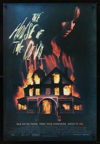 3y455 HOUSE OF THE DEVIL DS 1sh '09 Jocelin Donahue, cool horror artwork!