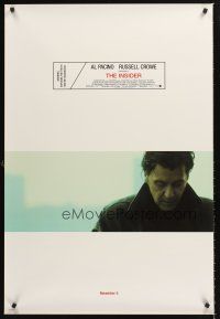 3y487 INSIDER advance DS 1sh '99 Michael Mann, cool close-up of Al Pacino!