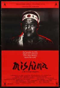 3y583 MISHIMA 1sh '85 Paul & Leonard Schrader, Ken Ogata as Yukio Mishima, intense image!