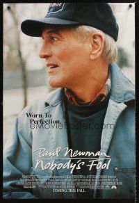 3y621 NOBODY'S FOOL advance DS 1sh '94 great close-up of worn to perfection Paul Newman!