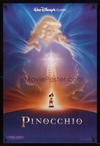 3y646 PINOCCHIO DS advance 1sh R92 Disney classic cartoon about a wooden boy who wants to be real!