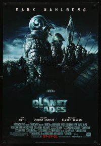 3y652 PLANET OF THE APES style C advance DS 1sh '01 Tim Burton, great image of huge ape army!