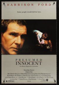 3y661 PRESUMED INNOCENT 1sh '90 Harrison Ford, Brian Dennehy, some people would kill for love!