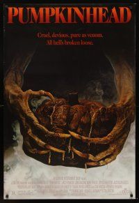 3y667 PUMPKINHEAD 1sh '87 directed by Stan Winston, Lance Henriksen, creepy horror image!