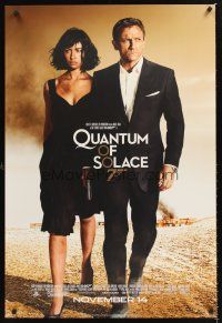 3y671 QUANTUM OF SOLACE advance DS 1sh '08 Daniel Craig as James Bond, sexy Olga Kurylenko!