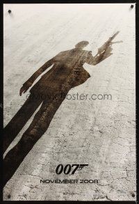 3y673 QUANTUM OF SOLACE teaser DS 1sh '08 Daniel Craig as James Bond, cool shadow image!
