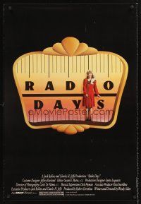 3y677 RADIO DAYS 1sh '87 Woody Allen, Seth Green, Dianne Wiest, New York City!