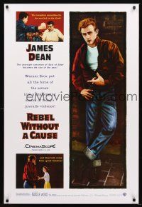 3y683 REBEL WITHOUT A CAUSE DS 1sh R05 Nicholas Ray, James Dean was a bad boy from a good family!