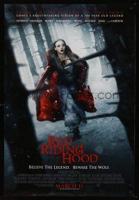 3y684 RED RIDING HOOD advance DS 1sh '11 Amanda Seyfried, believe the legend, beware the wolf!