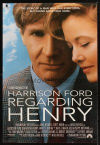 3y688 REGARDING HENRY int'l DS 1sh '91 Harrison Ford, Annette Benning, directed by Mike Nichols