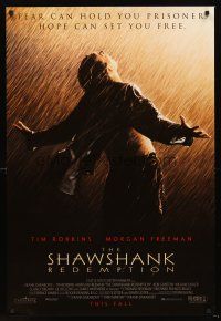 3y734 SHAWSHANK REDEMPTION advance 1sh '94 Tim Robbins, Morgan Freeman, written by Stephen King!