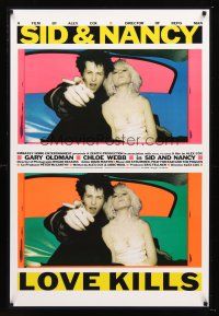 3y742 SID & NANCY English 1sh '86 Gary Oldman & Chloe Webb, punk rock classic directed by Alex Cox!