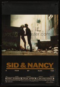 3y743 SID & NANCY foil title 1sh '86 Gary Oldman & Chloe Webb, punk rock, directed by Alex Cox!