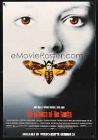 3y744 SILENCE OF THE LAMBS 2-sided video 1sh '90 great image of Jodie Foster, Anthony Hopkins!