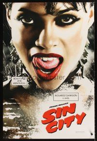 3y749 SIN CITY teaser DS 1sh '05 graphic novel by Frank Miller, sexy image of Rosario Dawson!