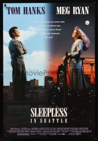 3y754 SLEEPLESS IN SEATTLE DS 1sh '93 Nora Ephron directed, romantic Tom Hanks & Meg Ryan!