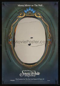 3y758 SNOW WHITE & THE SEVEN DWARFS foil mirror teaser 1sh R93 Walt Disney classic!