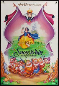 3y757 SNOW WHITE & THE SEVEN DWARFS DS 1sh R93 Walt Disney animated cartoon fantasy classic!