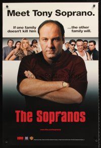 3y762 SOPRANOS TV 1sh '99 James Gandolfini, Lorraine Bracco, mafia TV series!