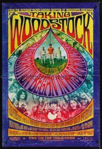 3y804 TAKING WOODSTOCK advance DS 1sh '09 Ang Lee, cool psychedelic design & art!