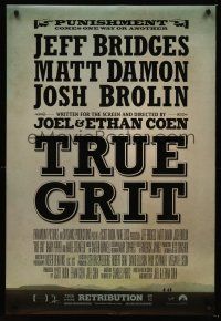 3y844 TRUE GRIT advance DS 1sh '10 Jeff Bridges, Matt Damon, remake of John Wayne classic!