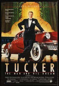 3y847 TUCKER: THE MAN & HIS DREAM int'l 1sh '88 Francis Coppola, c/u of Jeff Bridges in tux w/car!