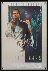 3y850 TWO JAKES int'l DS 1sh '90 exceptional art of smoking Jack Nicholson by Rodriguez!