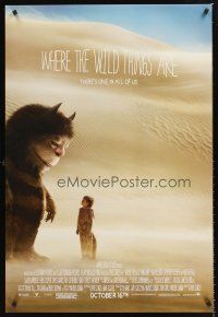 3y874 WHERE THE WILD THINGS ARE advance DS 1sh '09 Spike Jonze, cool image of monster & little boy!